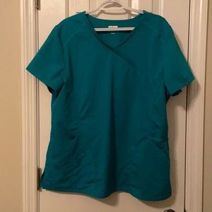 Scrub top XL teal/blue